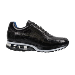 Belvedere Todd Men's Shoes Black Exotic Genuine Ostrich Casual Sneakers