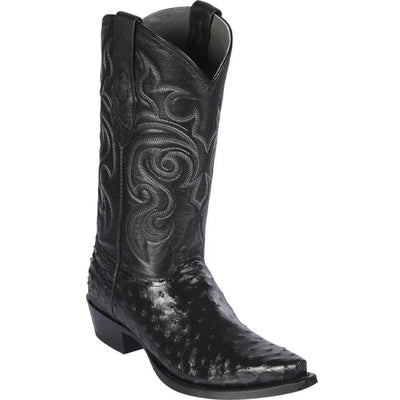 Los Altos Boots - Mens Dress Cowboy Boot - Low Priced Mens Black Ostrich Boots - Snip Toe- in Black 1   - from alligatorwarehouse.com