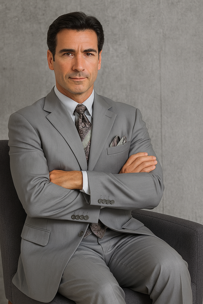 Mens Classic 3 button 2 Piece Suit in Grey 2 5802K-Grey-38R  - from alligatorwarehouse.com