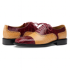 Mens Ferrini Alligator Cap Toe Dress Shoe in Burgundy & Tan 5 F203-BG-090  - from alligatorwarehouse.com