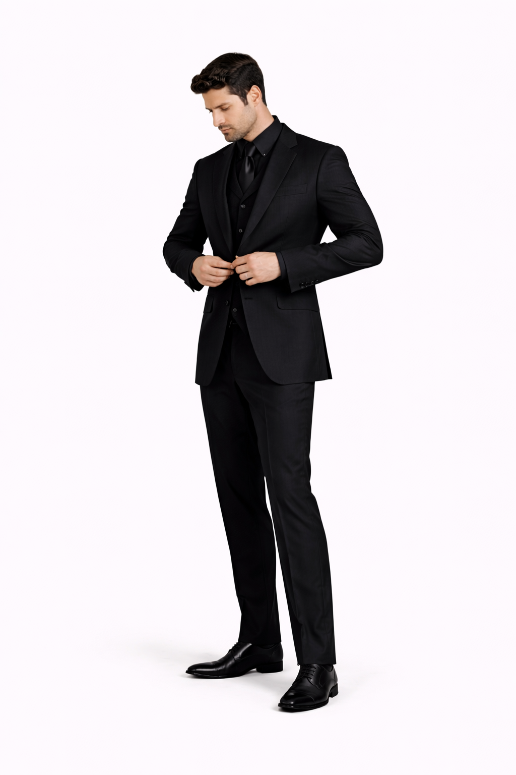 Mens John Wick Vested Black Suit Costume