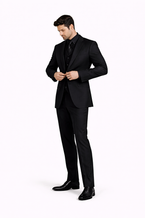 Mens John Wick Vested Black Suit Costume