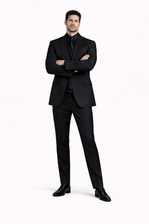 Mens John Wick Vested Black Suit Costume