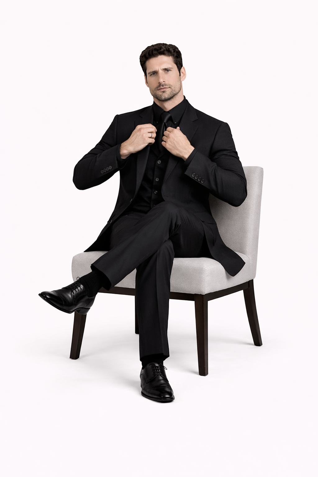 Mens John Wick Vested Black Suit Costume