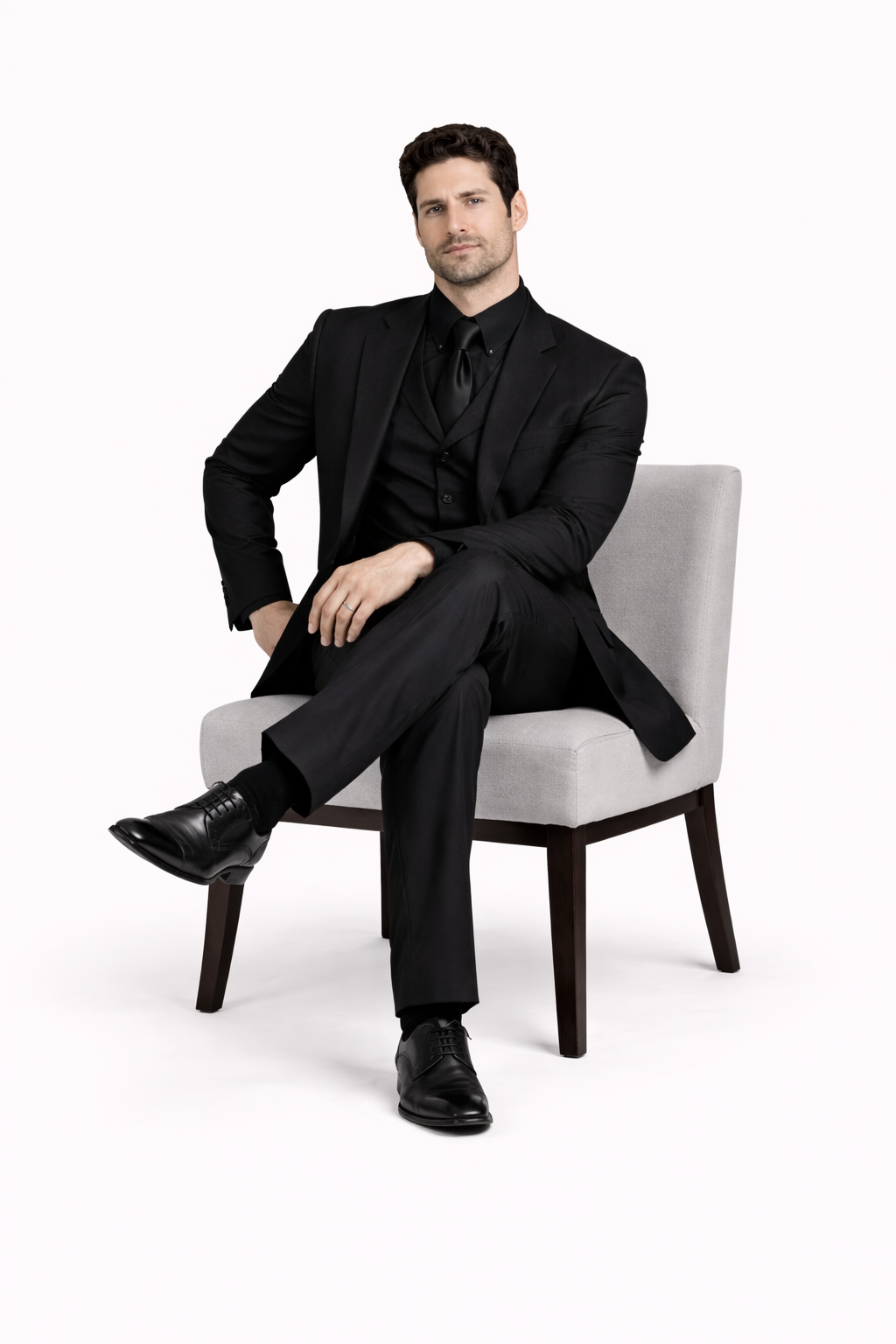 Mens John Wick Vested Black Suit Costume