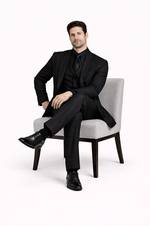 Mens John Wick Vested Black Suit Costume