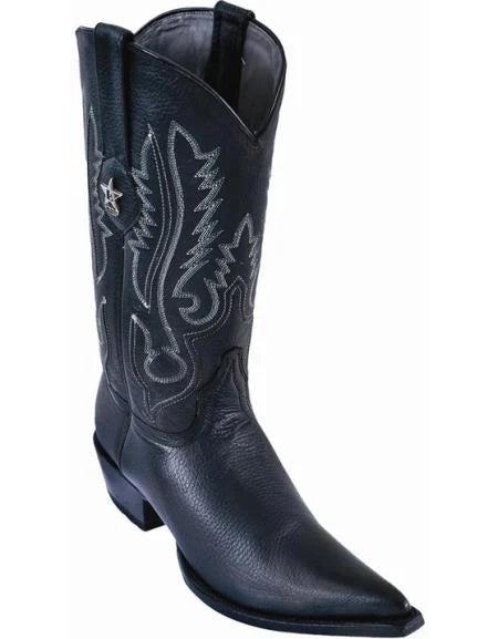 Mens Los Altos Genuine Deer Leather Boots Black