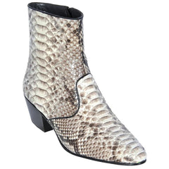 Los Altos Boots - Mens Dress Cowboy Boot - Low Priced Mens Python Snakeskin Ankle Boots- in Natural