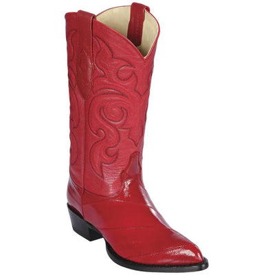 J Toe Cowboy Boots - J Toe Western Boots - Los Altos Boots - Mens Dress Cowboy Boot - Low Priced Mens Red Eel Cowboy Boots J-Toe-  in Red 1   - from alligatorwarehouse.com