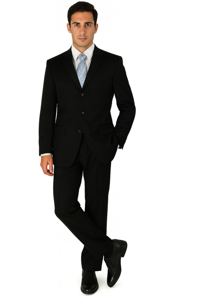 Mens Classic 3 button 2 Piece Suit in Navy
