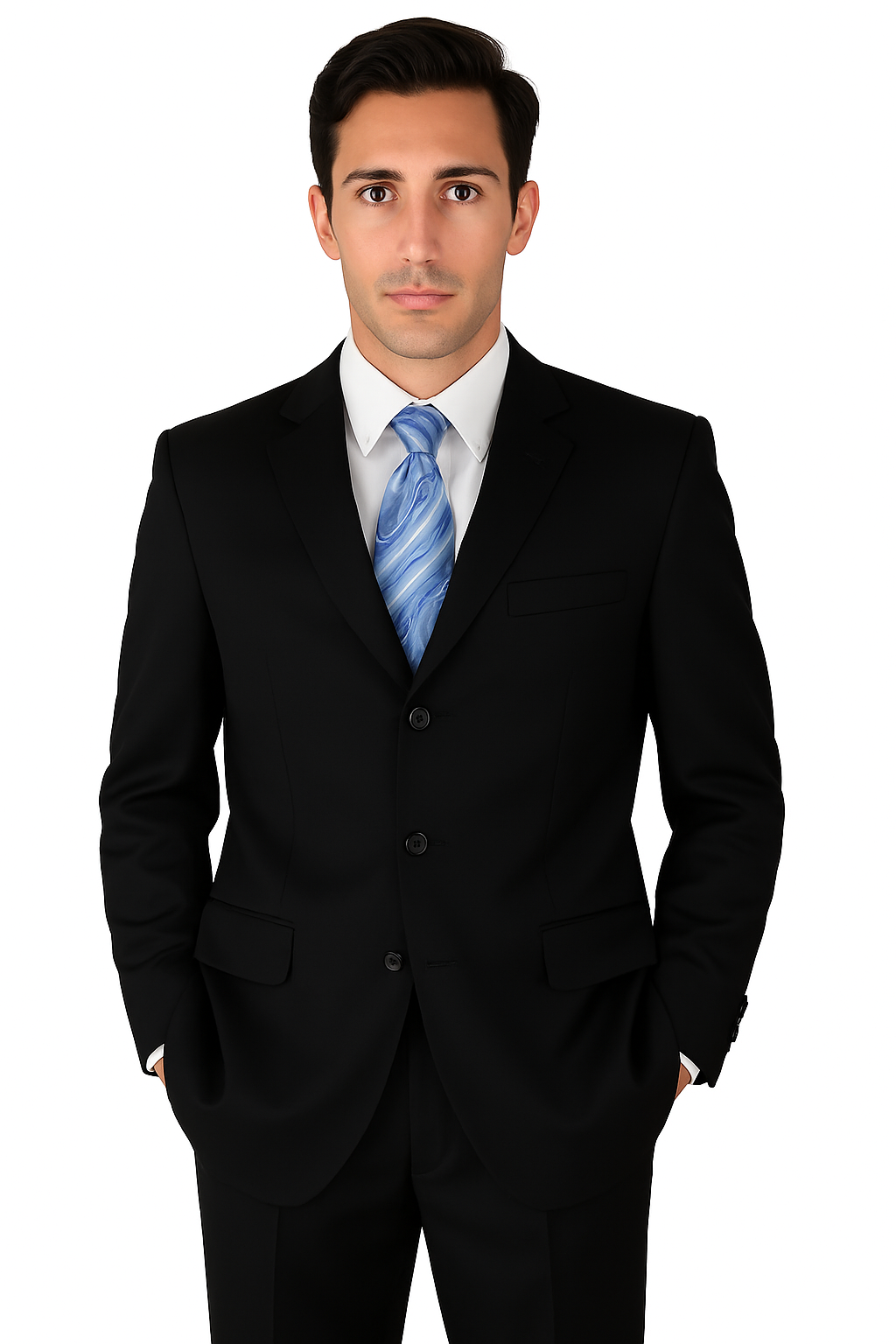 Mens Classic 3 button 2 Piece Suit in Navy