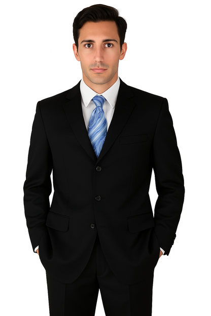 Mens Classic 3 button 2 Piece Suit in Navy