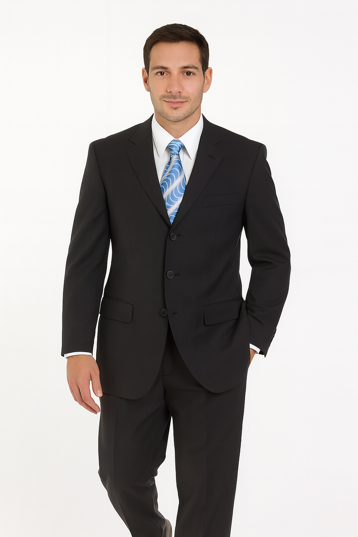 Mens Classic 3 button 2 Piece Suit in Navy