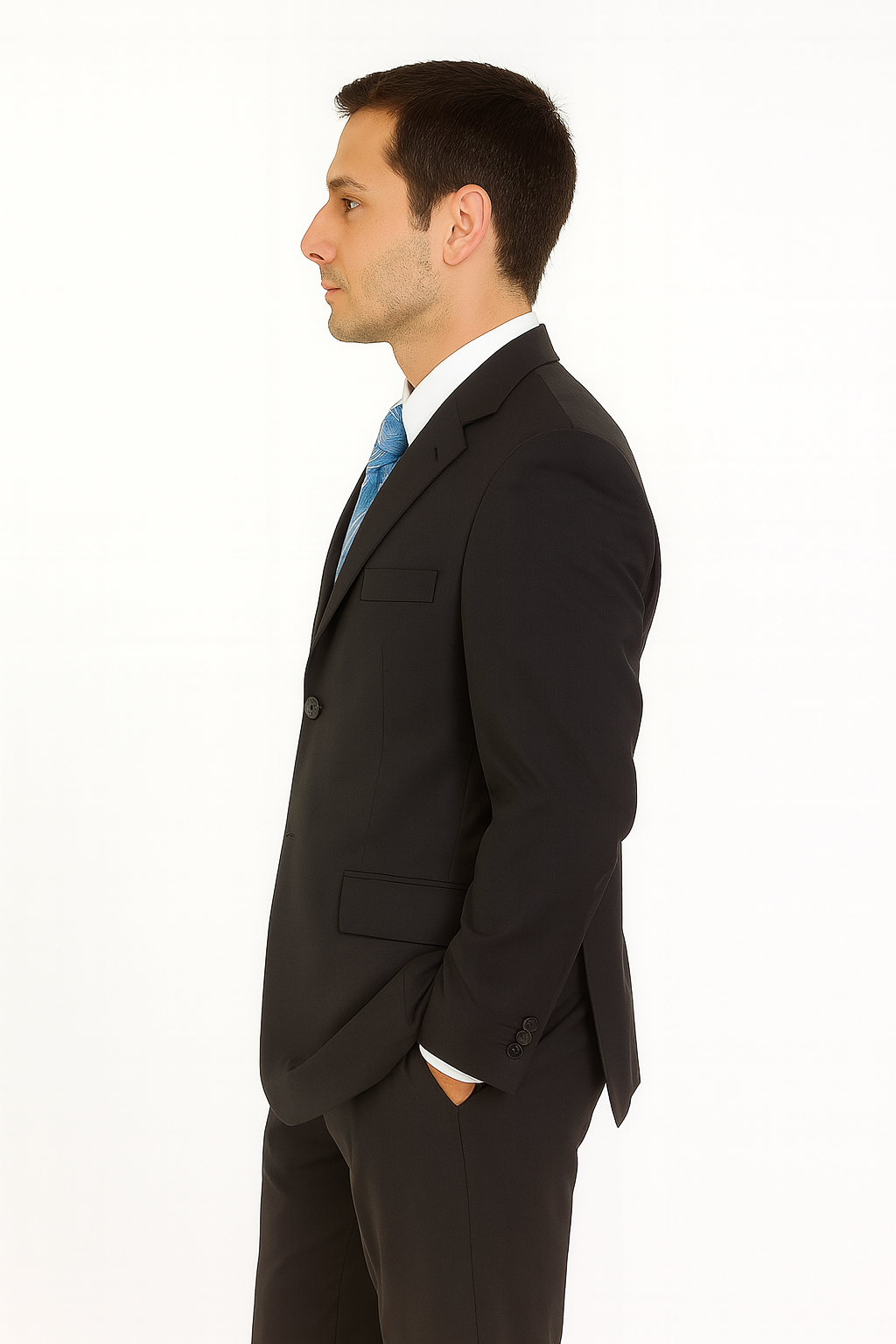 Mens Classic 3 button 2 Piece Suit in Navy