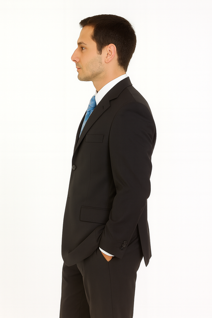 Mens Classic 3 button 2 Piece Suit in Navy