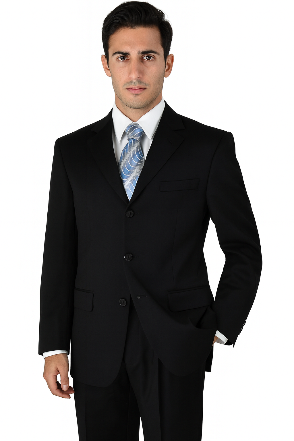 Mens Classic 3 button 2 Piece Suit in Navy