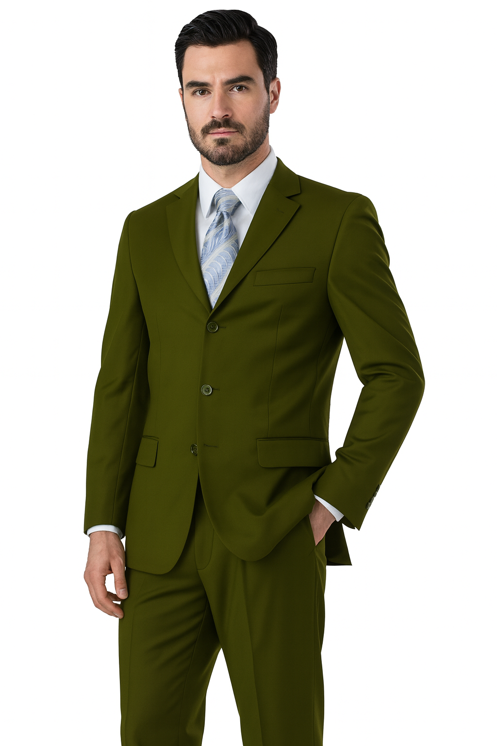 Mens Classic 3 button 2 Piece Suit in Navy