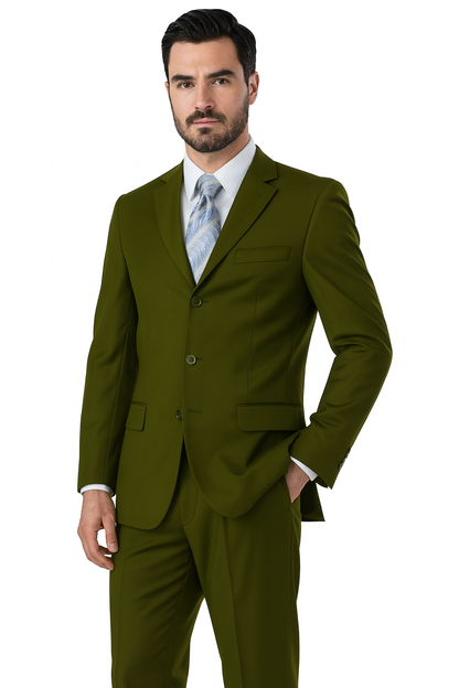 Mens Classic 3 button 2 Piece Suit in Navy