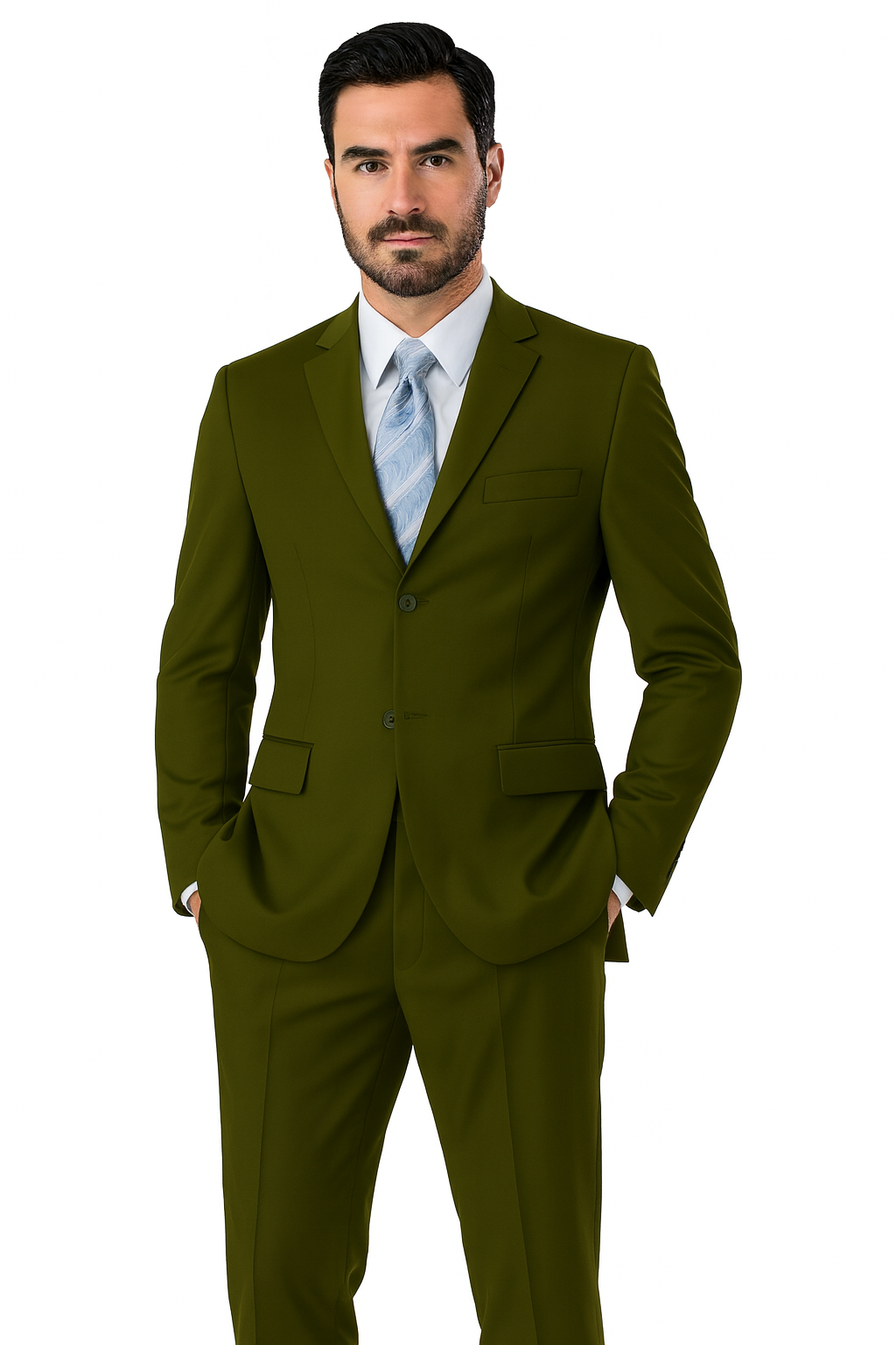 Mens Classic 3 button 2 Piece Suit in Navy