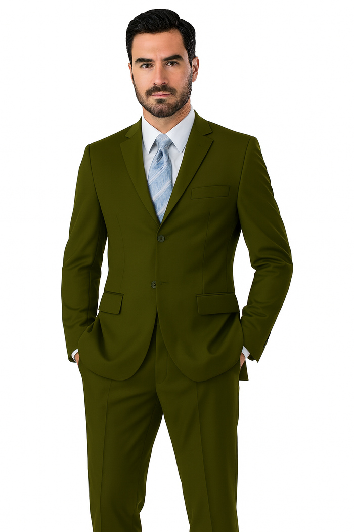 Mens Classic 3 button 2 Piece Suit in Navy