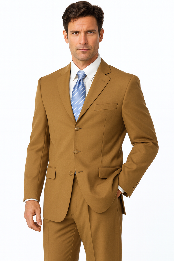 Mens Classic 3 button 2 Piece Suit in Navy