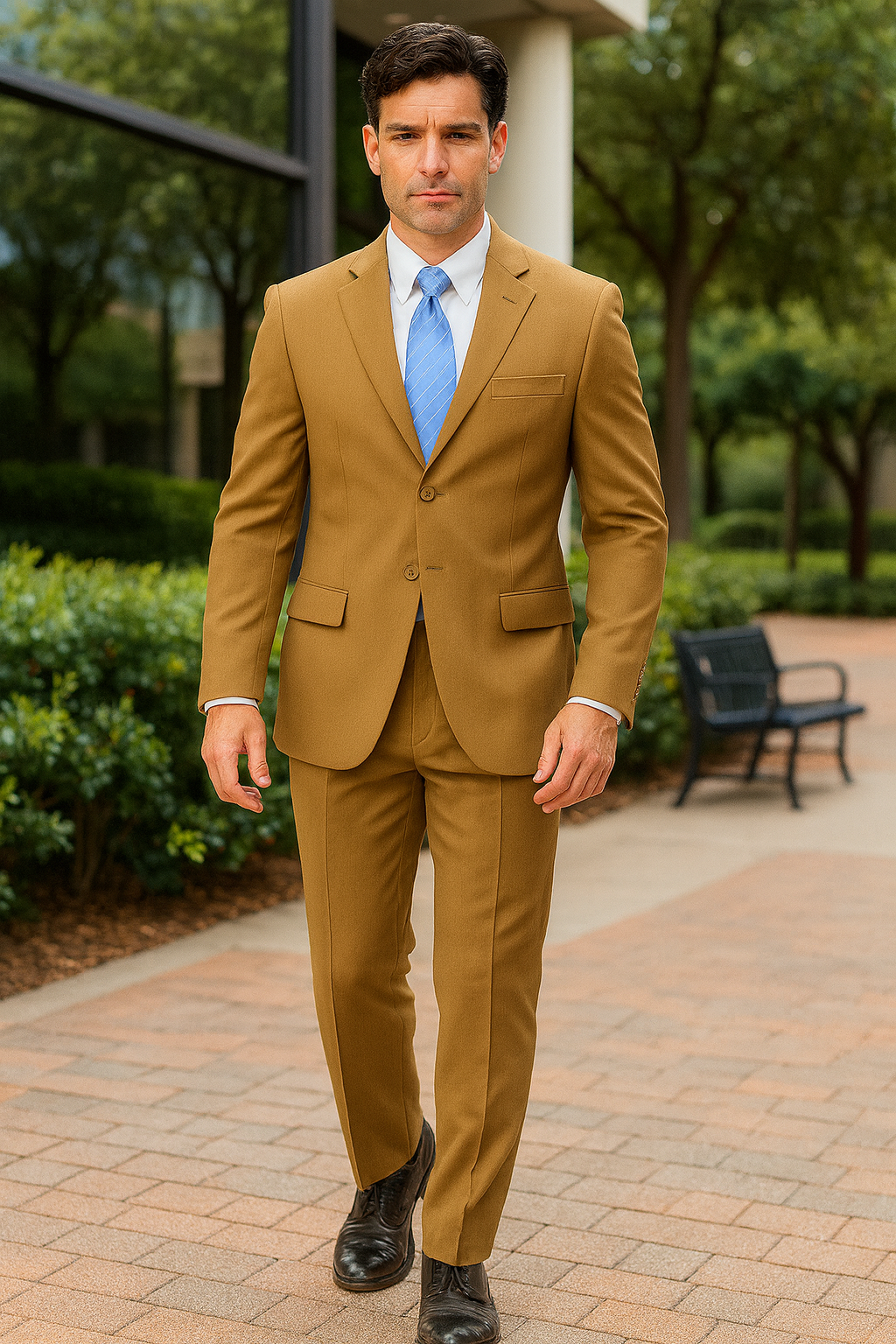 Mens Classic 3 button 2 Piece Suit in Navy
