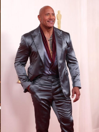 Oscar 2024 Dwayne Johnson Metallic Suit 2   - from alligatorwarehouse.com