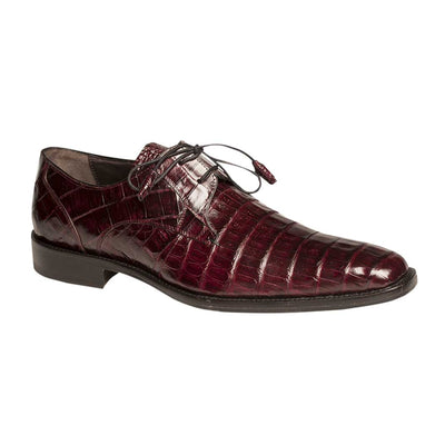 Mens Mezlan Anderson Caiman Crocodile Dress Shoe in Burgundy 5   - from alligatorwarehouse.com