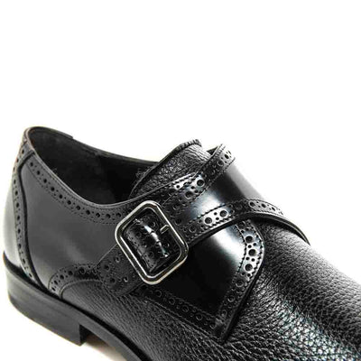 Senator By Mezlan In Black Monkstrap Genuine Deerskin 6   - from alligatorwarehouse.com