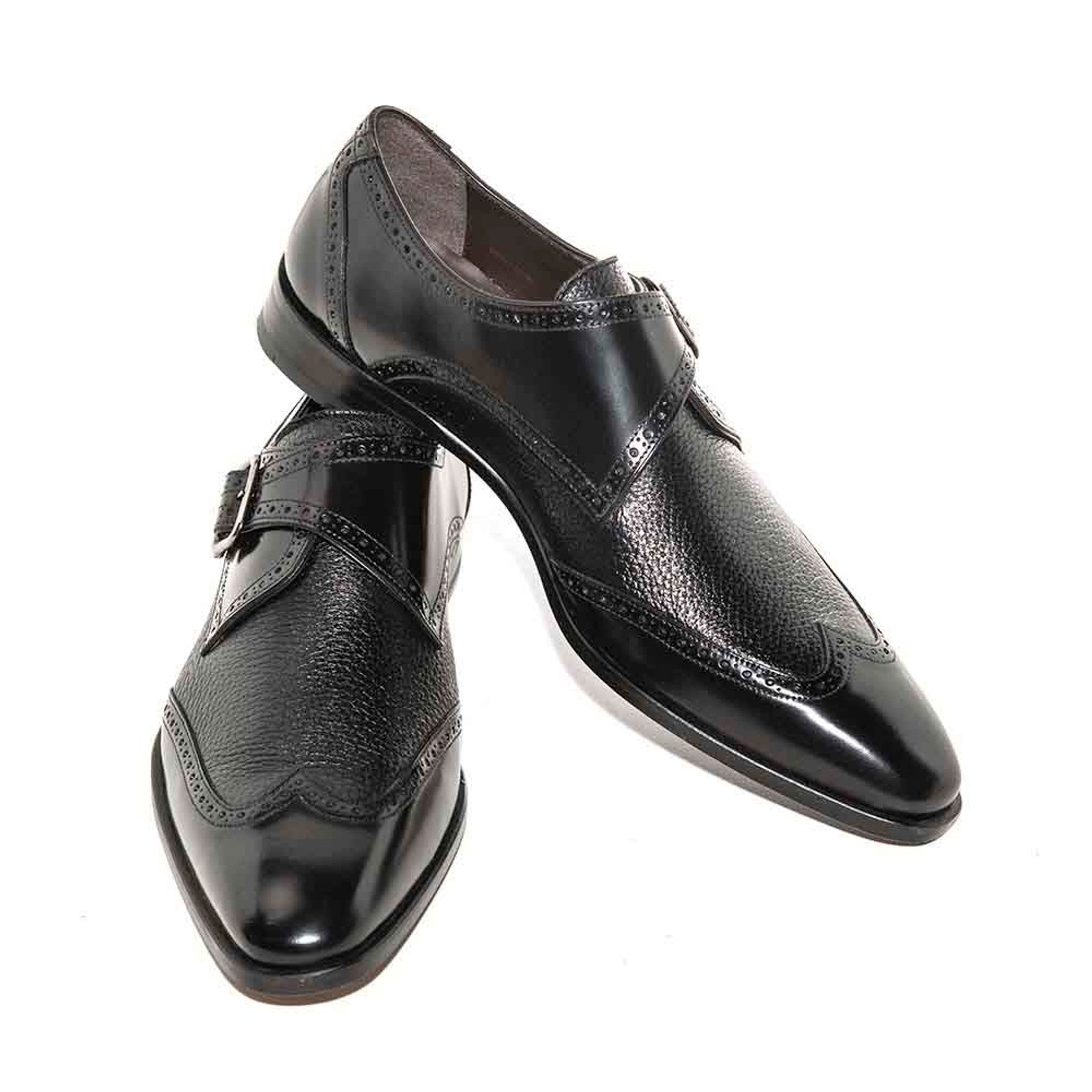 Senator By Mezlan In Black Monkstrap Genuine Deerskin