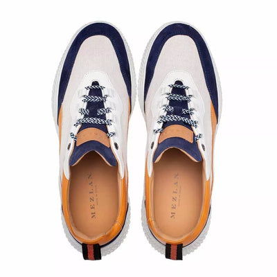 Mezlan Borgo Blue Multi Calfskin Sneaker 5   - from alligatorwarehouse.com