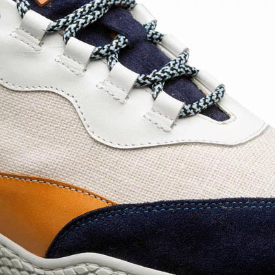 Mezlan Borgo Blue Multi Calfskin Sneaker 4   - from alligatorwarehouse.com