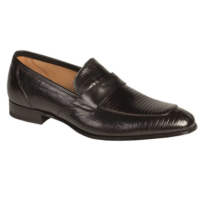 Mens Mezlan Lipari Lizard Penny Loafer Dress Shoe in Black 3   - from alligatorwarehouse.com
