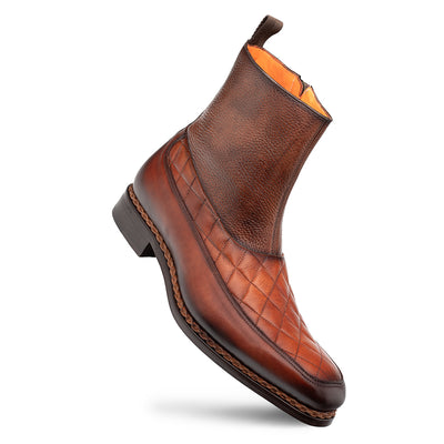 Musico Dress Zip Boot Dark Cognac/Chocolate  By Mezlan Made In Spain Brand 1   - from alligatorwarehouse.com