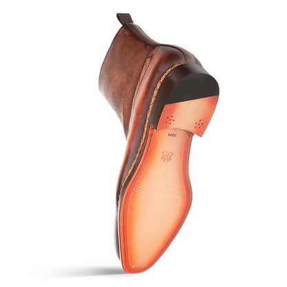 Musico Dress Zip Boot Dark Cognac/Chocolate  By Mezlan Made In Spain Brand