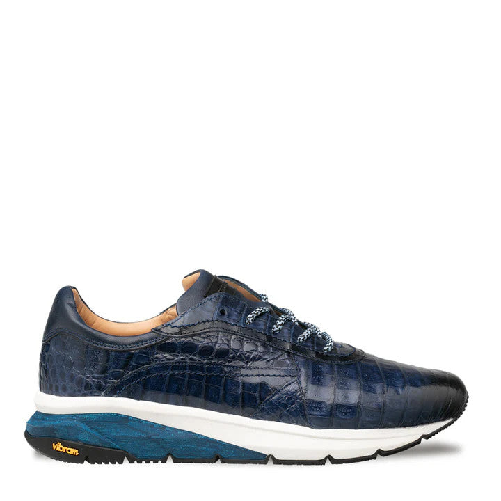 Quevedo Crocodile Sneaker Jeans/Blue By Mezlan Made In Spain Brand 2   - from alligatorwarehouse.com