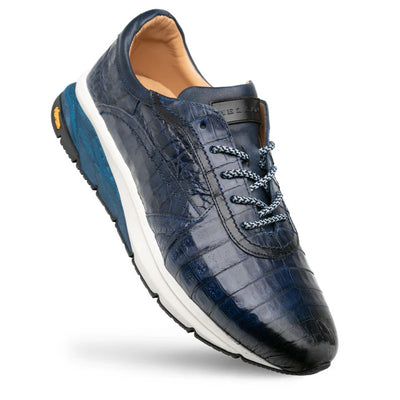 Quevedo Crocodile Sneaker Jeans/Blue By Mezlan Made In Spain Brand 1   - from alligatorwarehouse.com