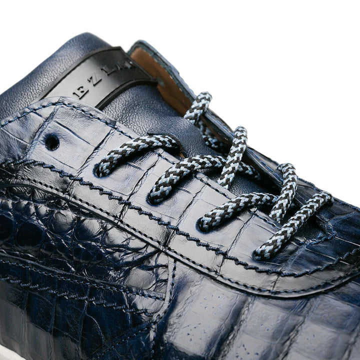 Quevedo Crocodile Sneaker Jeans/Blue By Mezlan Made In Spain Brand