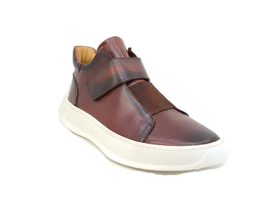 Mid Top Burnished Leather Sneaker 6 ks671-01BURG75  - from alligatorwarehouse.com