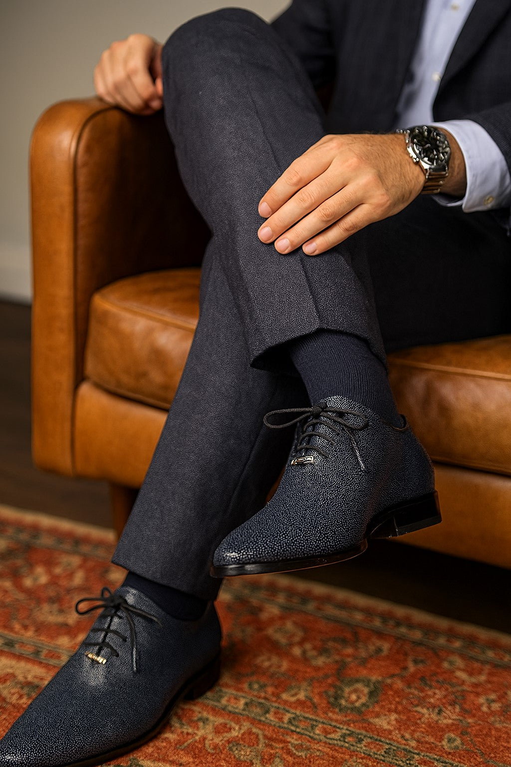 Marco Di Milano Pannuci Black Stingray Dress Oxfords