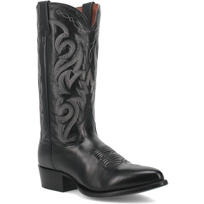 Dan Post Men’s Milwaukee 13 J Pointed Toe Black Cowboy Fine Leather Boot 6 DP2110J_7_D  - from alligatorwarehouse.com
