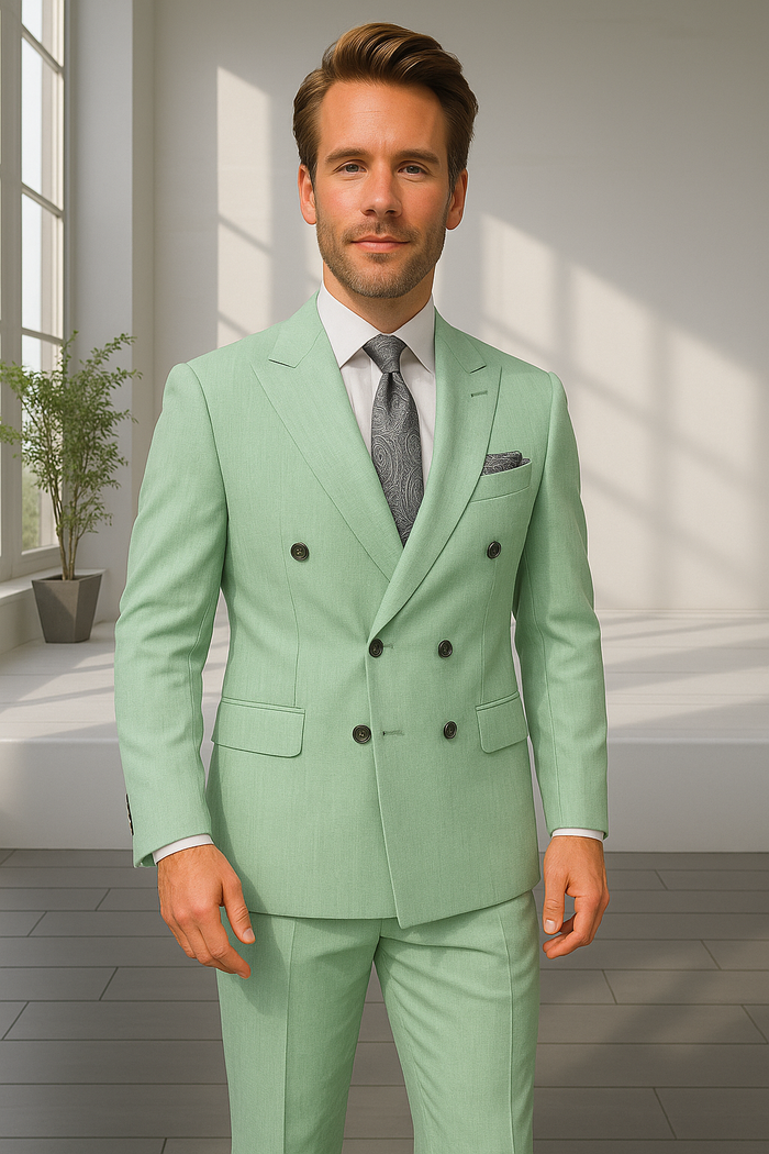 Statement Men's 100% Wool Pinstripe 3 Piece Suit - Notch Lapel