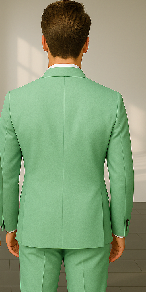 Wool Suit - Italian Made Business Suit by Statement Men's 2 Piece 100% Wool Double Breasted Suit - Pinstripe Pattern