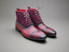 Mixed Media Lace-up Suede Boot 4 KB524-11COGN105  - from alligatorwarehouse.com