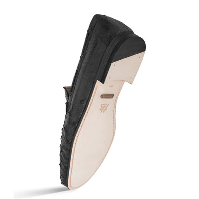 Genuine Ostrich Moccasin Slip On Black By Mezlan Made In Spain Brand 3   - from alligatorwarehouse.com