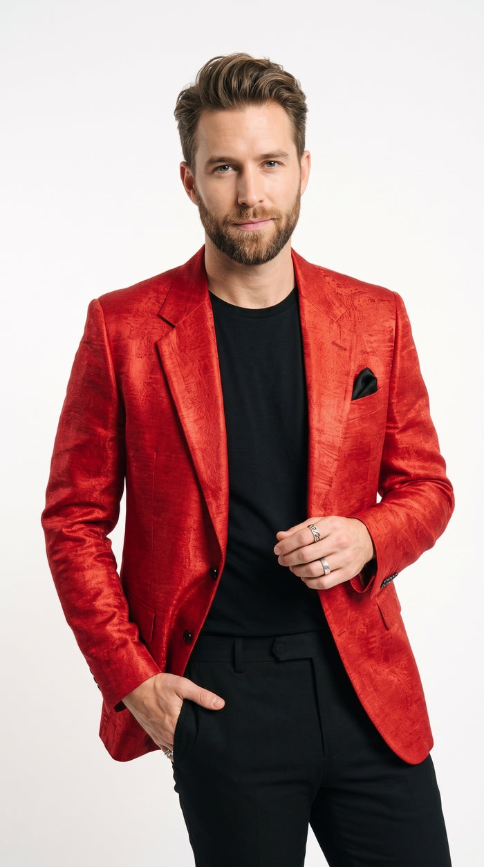 Men’s Red Casino Movie Inspired Blazer, Robert De Niro Style Formal Party Jacket