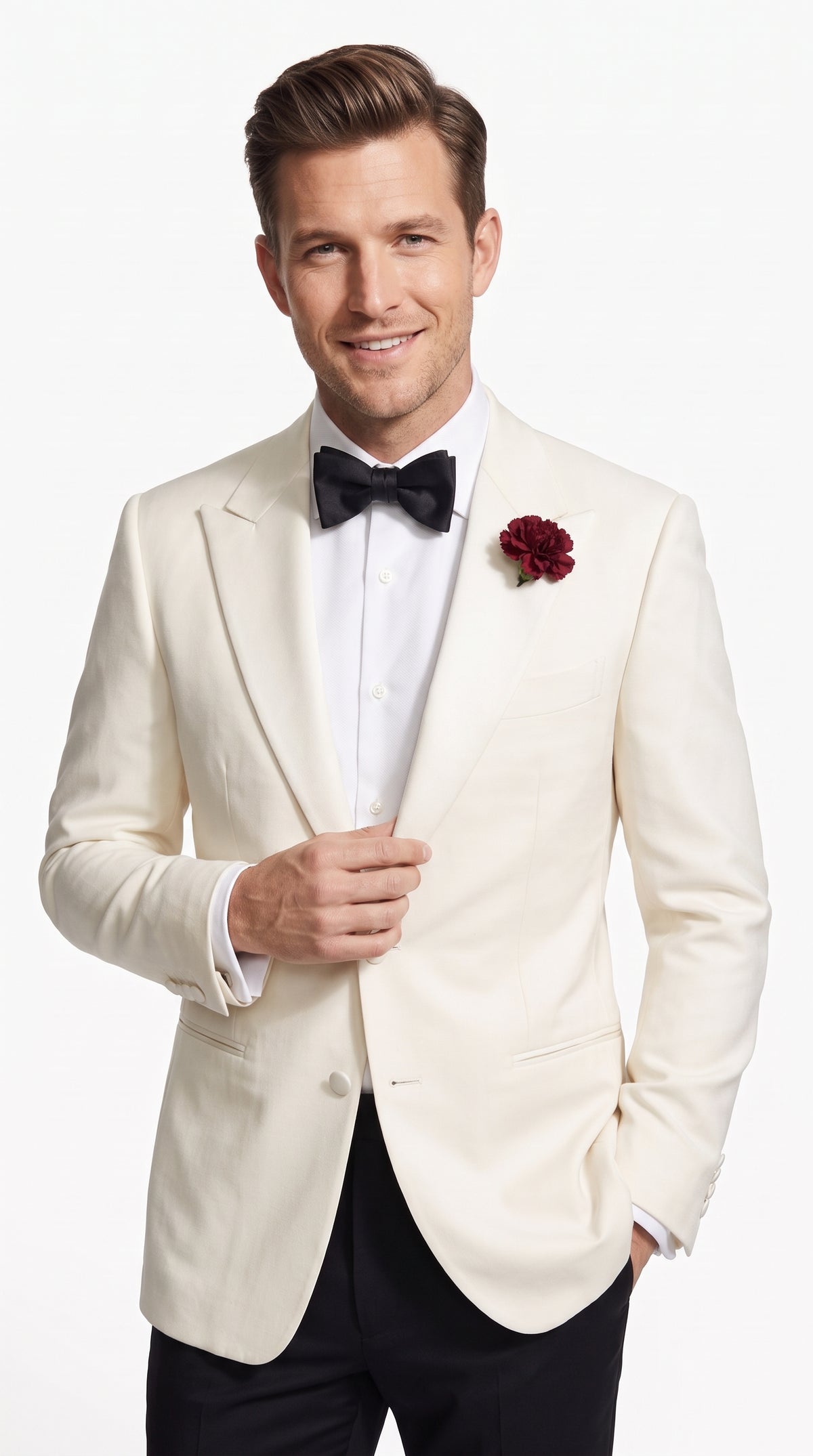Men’s 007 Inspired White Tuxedo Jacket, James Bond Style Formal Dinner Jacket for Weddings and Prom