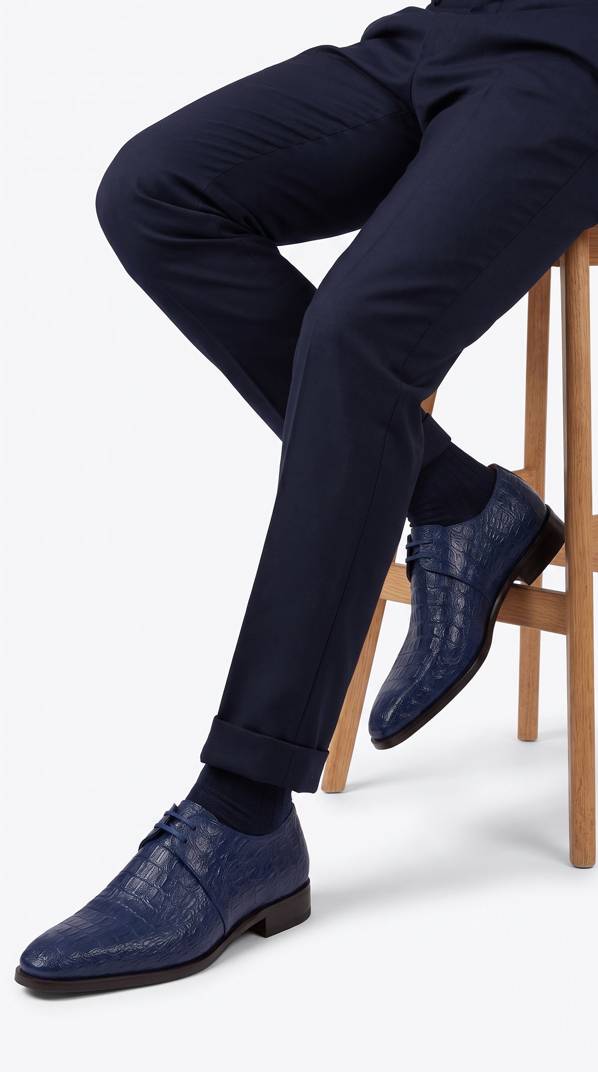 Lombardy Men’s Caiman Hornback Dress Shoes – Exotic Leather Lace-Up Shoes