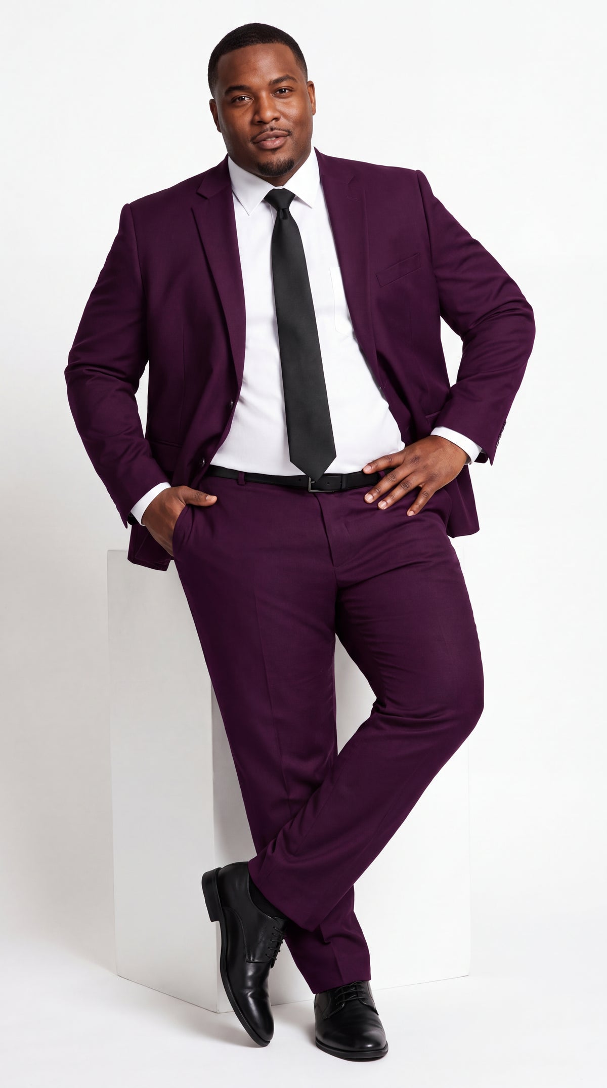 Men's Plum Purple Slim Fit 2-Piece Suit – Modern 2-Button Notch Lapel Wedding, Prom & Formal Dress Suit