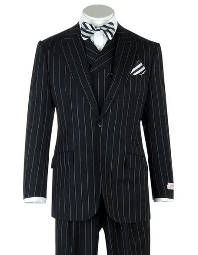 Modern Fit Suit Black Birdseye Pure Wool Suit And Vest For Men 1 54-L-jckt-JA3674  - from alligatorwarehouse.com